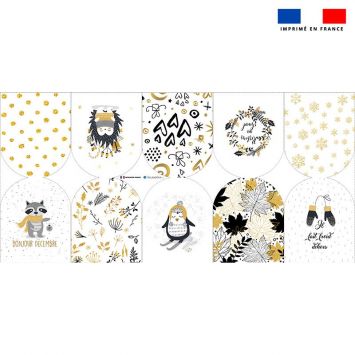 coupon - Kit mini-gants nettoyants motif ambiance d'hiver - Éponge 300 gr/m² 